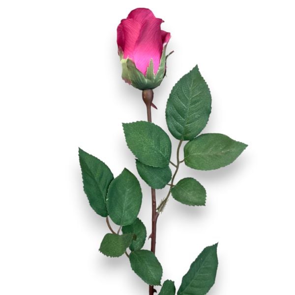 65 cm Tek Dal Yapay Gül - Fuşya / Pembe