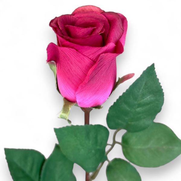 Koyu Pembe Tek Dal Yapay Gül - 65 cm