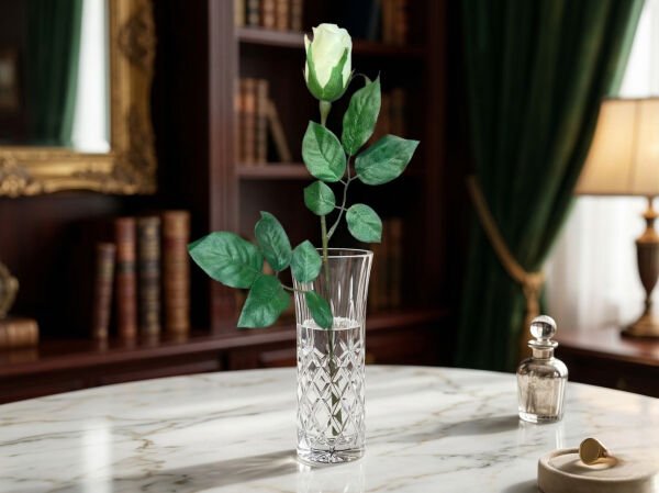 Koyu Krem Tek Dal Yapay Gül - 65 cm