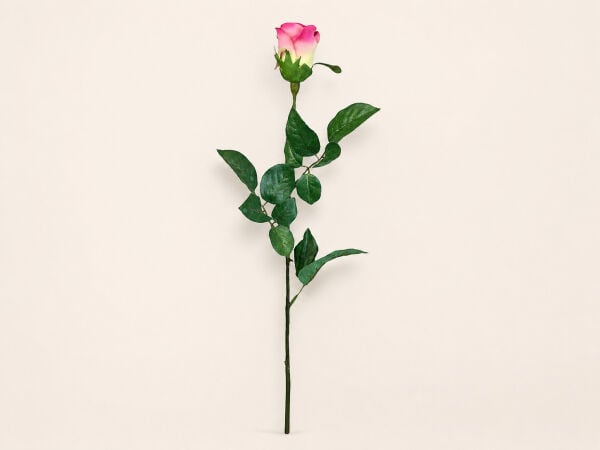 Pembe ve Beyaz Yapay Gül 65 cm