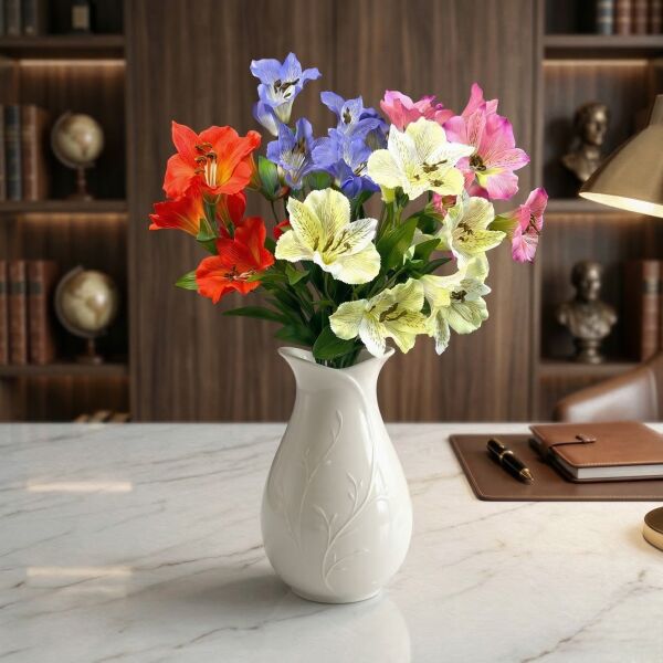 Mavi Peru Zambağı Yapay Çiçek (65 cm)