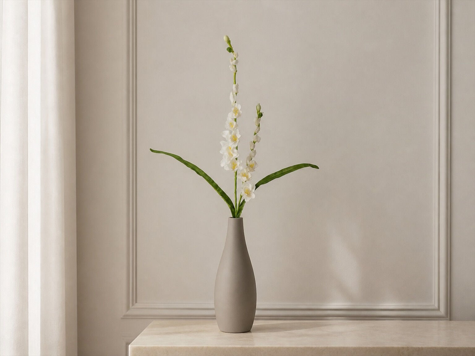 Yapay Glayöl Çiçeği Beyaz 75 cm | Uzun Vazo Çiçeği