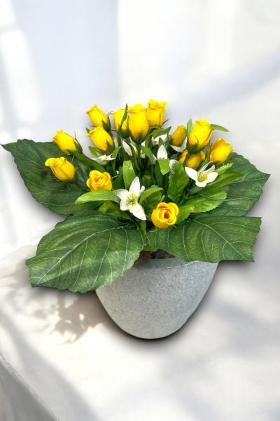 Yapay Gül Buketi Sarı 26cm