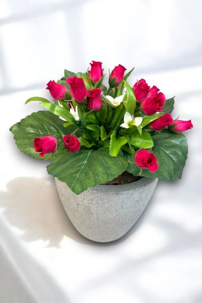 Yapay Gül Buketi Kırmızı 26cm