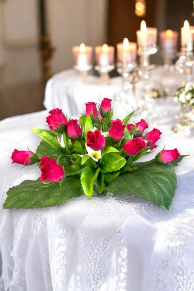 Yapay Gül Buketi Kırmızı 26cm