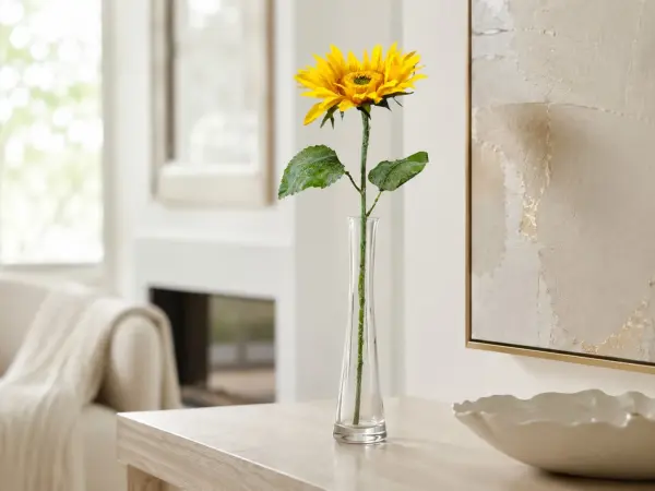 Sarı Yapay Ayçiçeği Dalı 65 cm