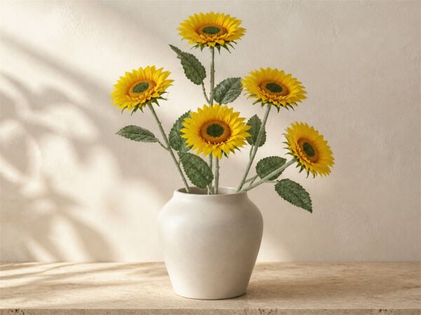 Yapay Ayçiçeği Dalı - Sarı 70 cm | Vazo Çiçeği