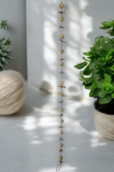 Duvar Dekoru Kapı Süsü El Yapımı Hediyelik Dekoratif Rattan Top Garland 150cm Hawaii