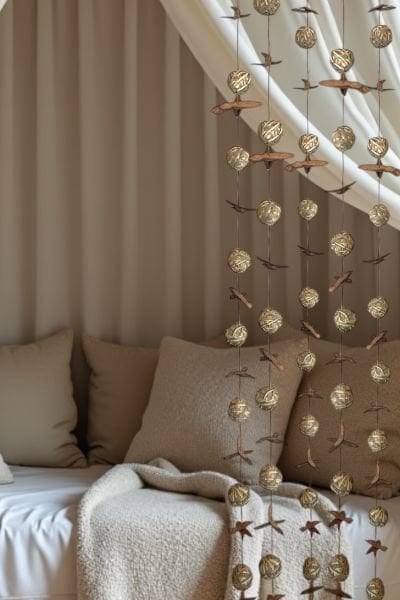 Duvar Dekoru Kapı Süsü El Yapımı Hediyelik Dekoratif Rattan Top Garland 150cm Hawaii