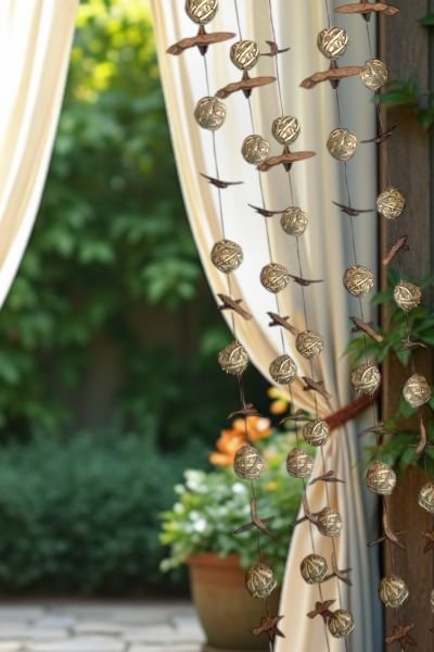 Duvar Dekoru Kapı Süsü El Yapımı Hediyelik Dekoratif Rattan Top Garland 150cm Hawaii