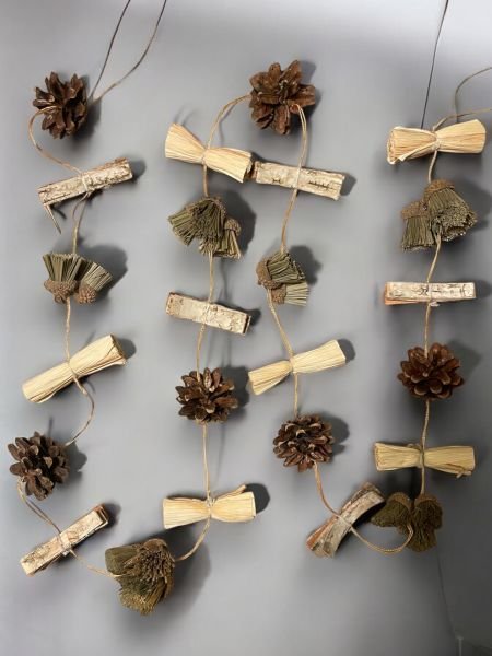 Duvar Dekoru Kapı Süsü El Yapımı Hediyelik Dekoratif Garland 150cm Pine