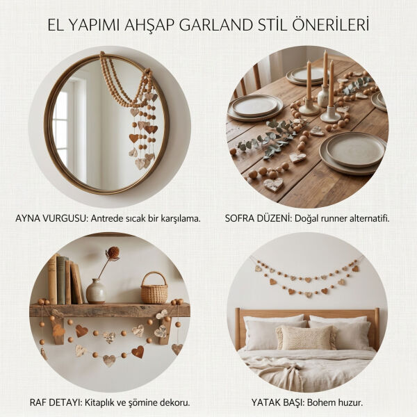 Duvar, Kapı ve Masa Süsü - Doğal Ahşap Dekor Love 150 cm