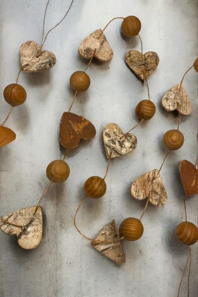 Duvar Dekoru Kapı Süsü Garland Handmade Natural 150cm Love