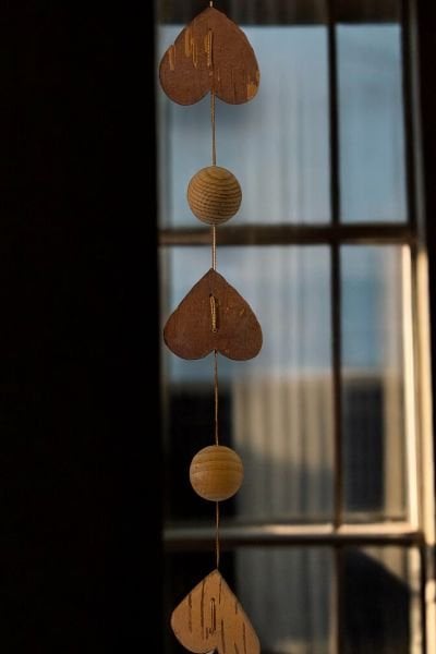 Duvar Dekoru Kapı Süsü Garland Handmade Natural 150cm Love