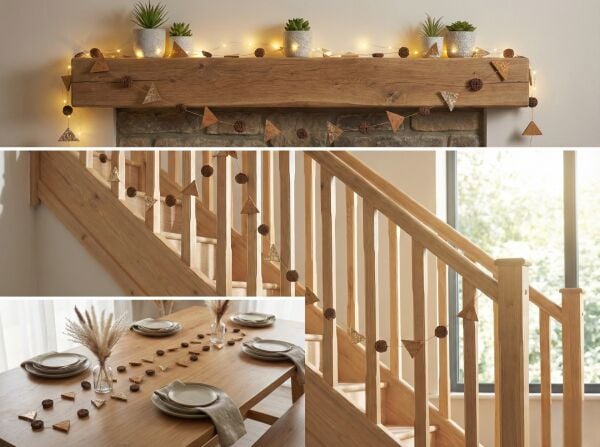 El Yapımı Doğal Dekoratif Garland Kapı ve Duvar Süsü 150 cm - Fiji