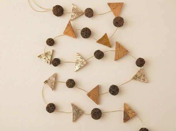 Doğal Geometrik Parçalı Dekoratif Sarkıt Garland - 150 cm