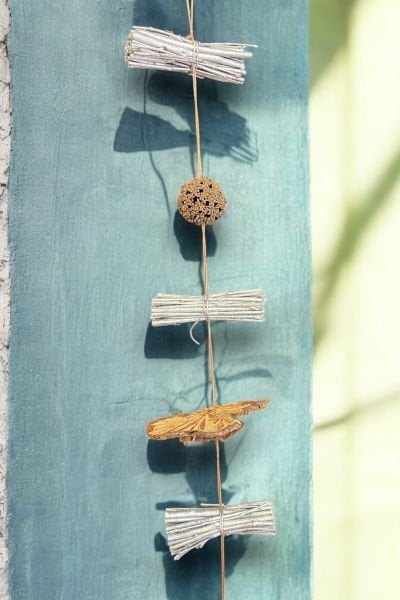 Duvar Dekoru Kapı Süsü Garland Handmade Natural Silver 150cm