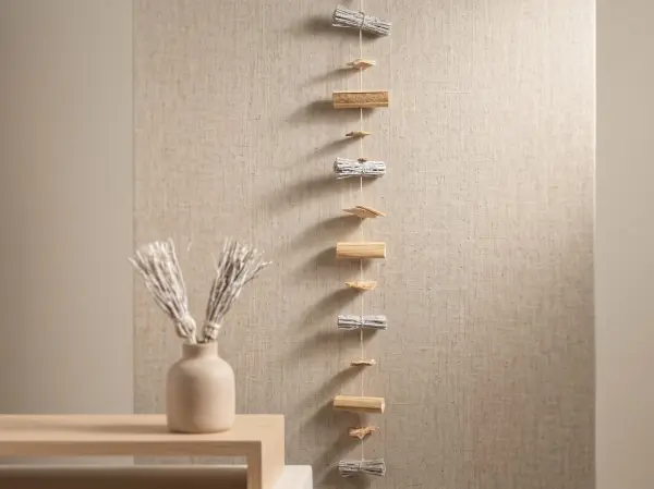 Doğal Bambu ve Ahşap Dekoratif Sarkıt Garland - 150 cm