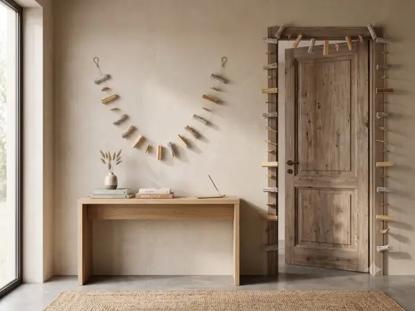 Doğal Bambu ve Ahşap Dekoratif Sarkıt Garland - 150 cm