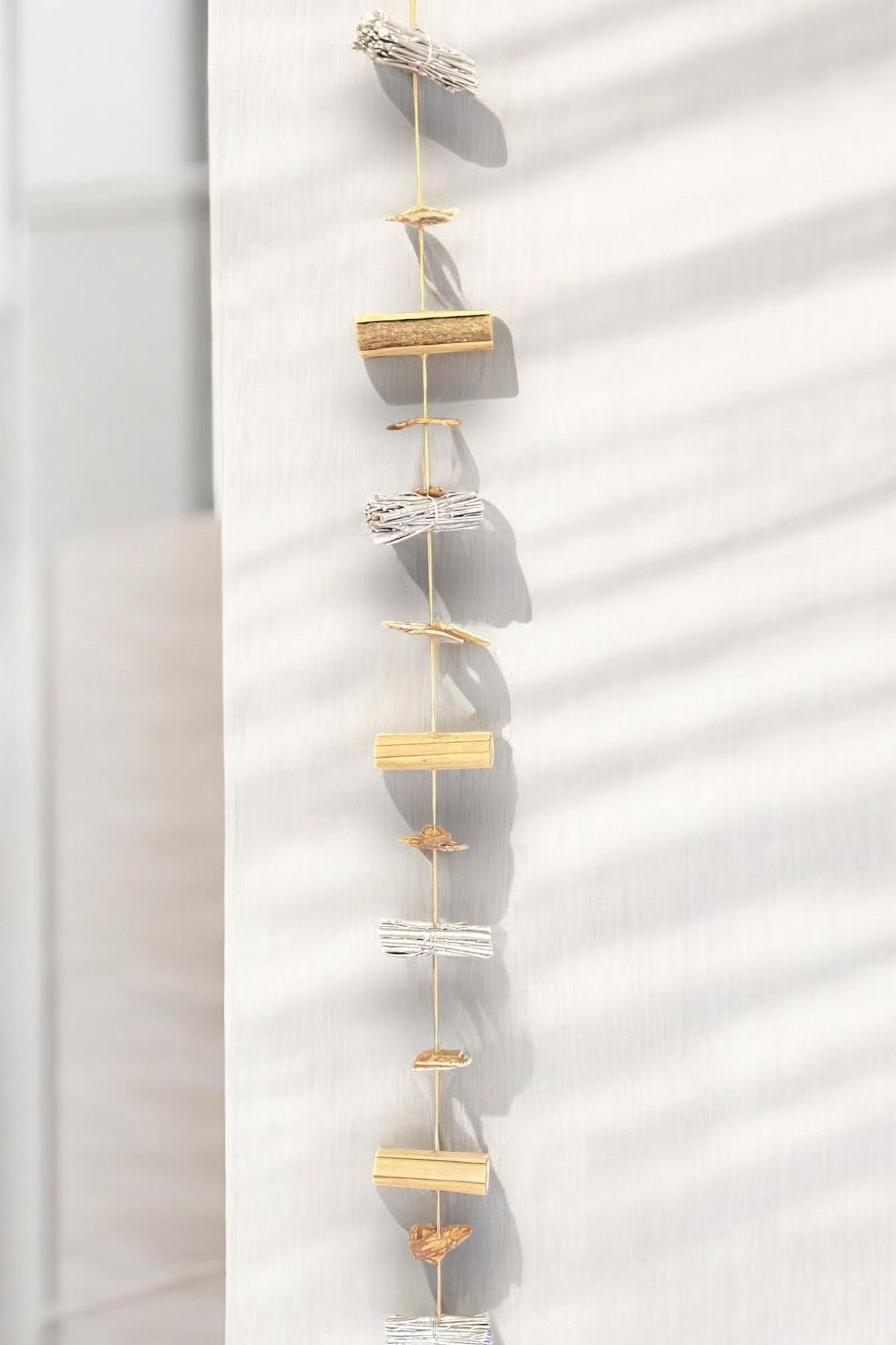 Doğal Bambu ve Ahşap Dekoratif Sarkıt Garland - 150 cm
