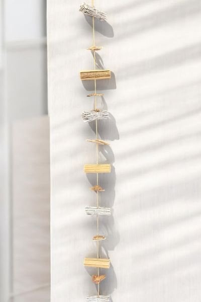 Doğal Bambu ve Ahşap Dekoratif Sarkıt Garland - 150 cm