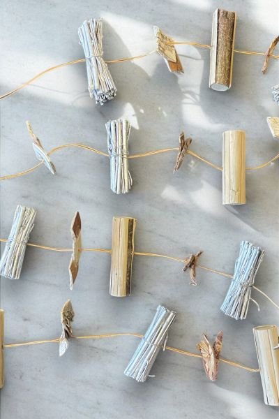 Doğal Bambu ve Ahşap Dekoratif Sarkıt Garland - 150 cm