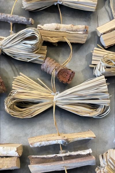 Dekoratif Garland Handmade Natural Duvar Dekoru Kapı Süsü 150cm Hasır