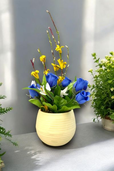 Dekoratif Aranjman Blue Rose