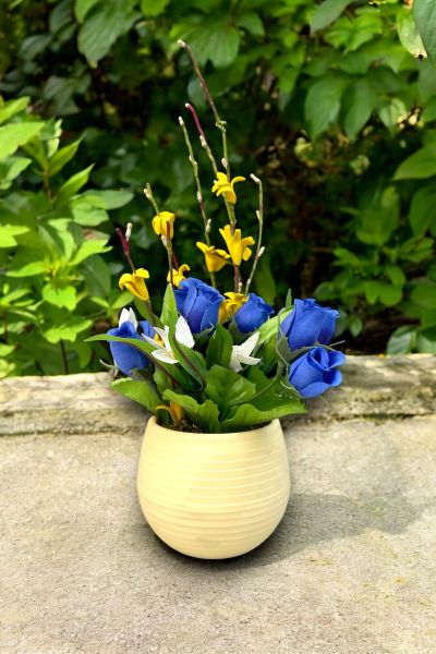 Dekoratif Aranjman Blue Rose