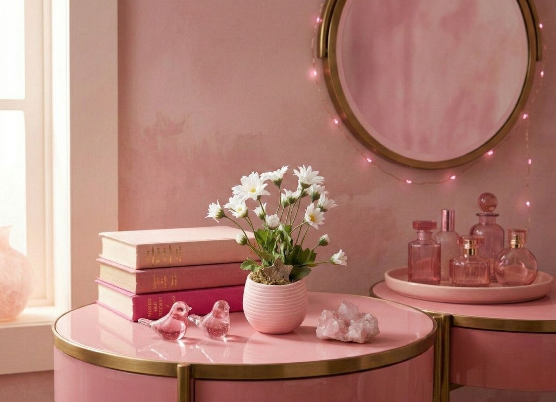 Pembe Saksılı Papatya Aranjman