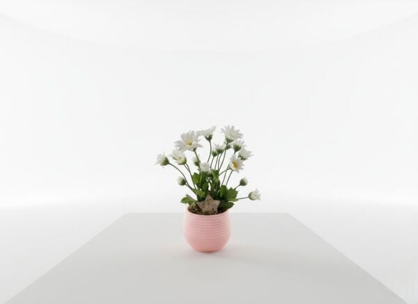 Dekoratif Saksılı Yapay Papatya Aranjmanı (18-20 cm)