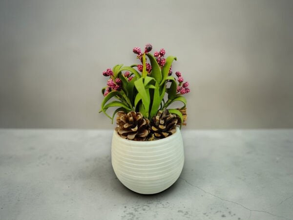 Blossom Burgundy Yapay Çiçek Aranjmanı - Dekoratif Aranjman