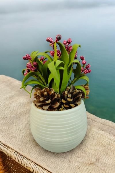 Dekoratif Aranjman Blossom Burgundy