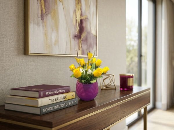 Sarı Yapay Çiçek Aranjmanı - Dekoratif Hediyelik Aranjman