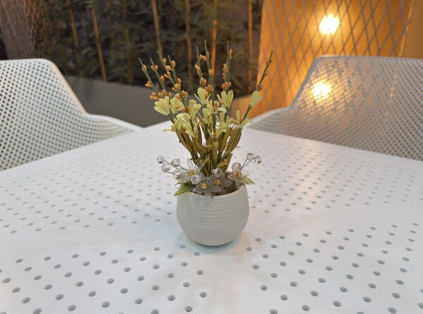 Saksılı Yapay Bahar Dalı Aranjmanı Sarı 18 cm