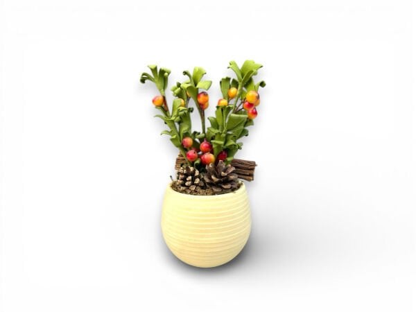 Saksılı Yapay Kokina Kırmızı 18 cm