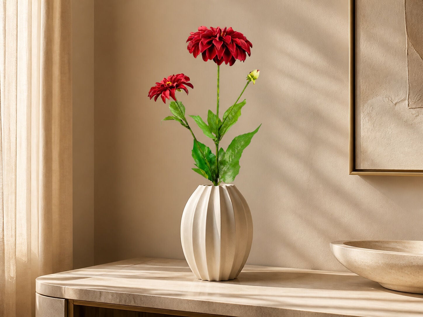 Yapay Yıldız Çiçeği 60 cm Bordo