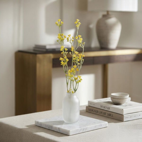 Sarı Yapay Çiçek Dalı - Gypso, Bahar Çiçeği – 72 cm