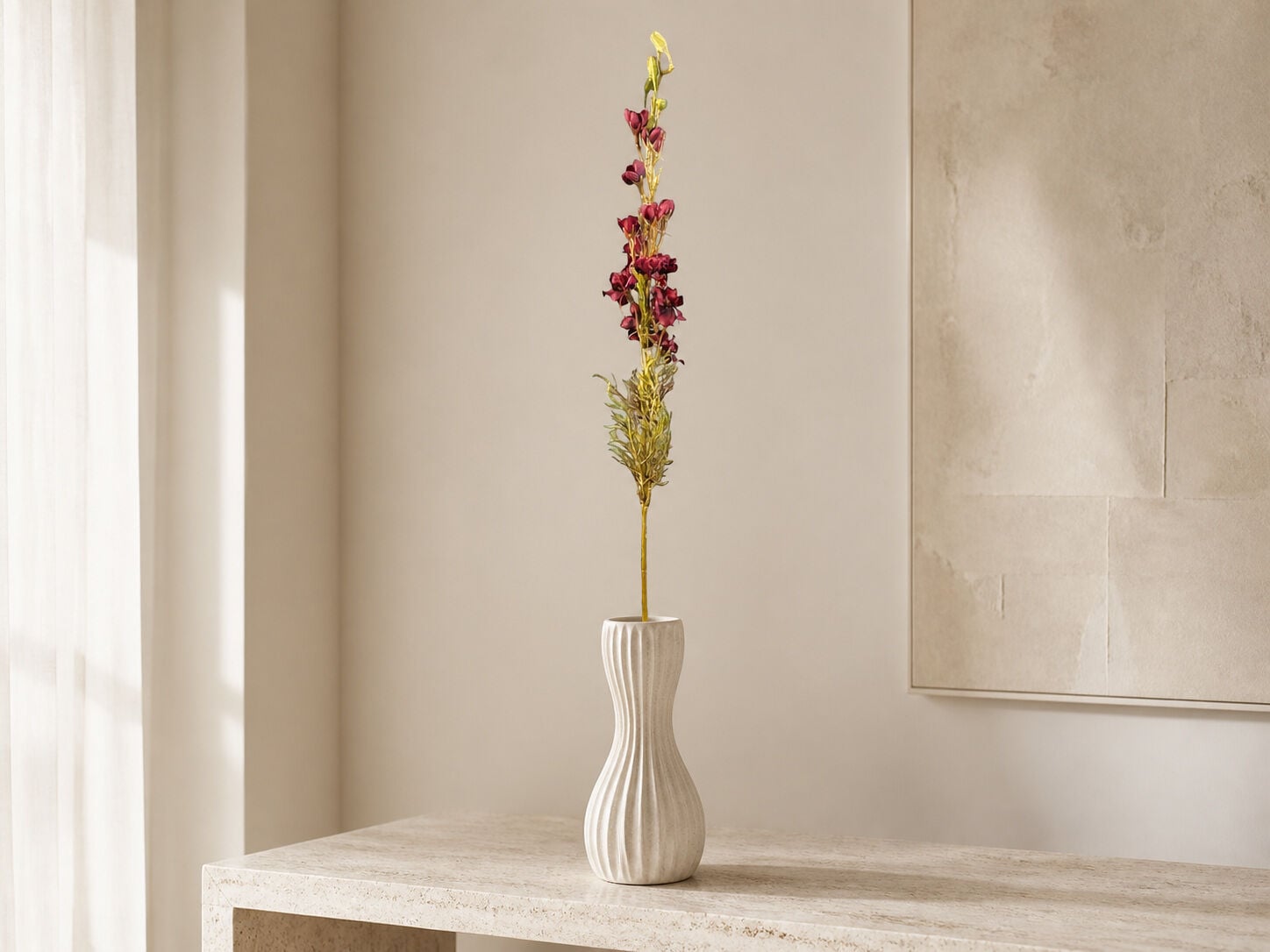 Yapay Delfinyum Dalı 72 cm Bordo