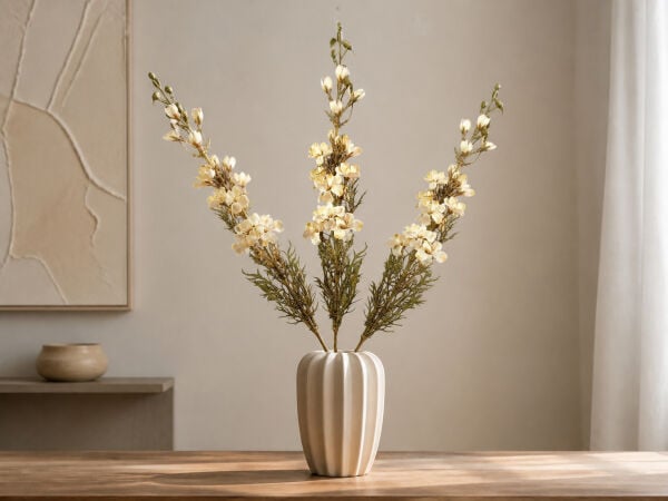 Yapay Delfinyum Dalı 72 cm Krem