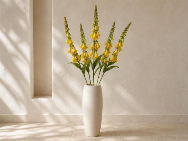 Sarı Yapay Çiçek Dalı - 90 cm | Uzun Vazo Çiçeği