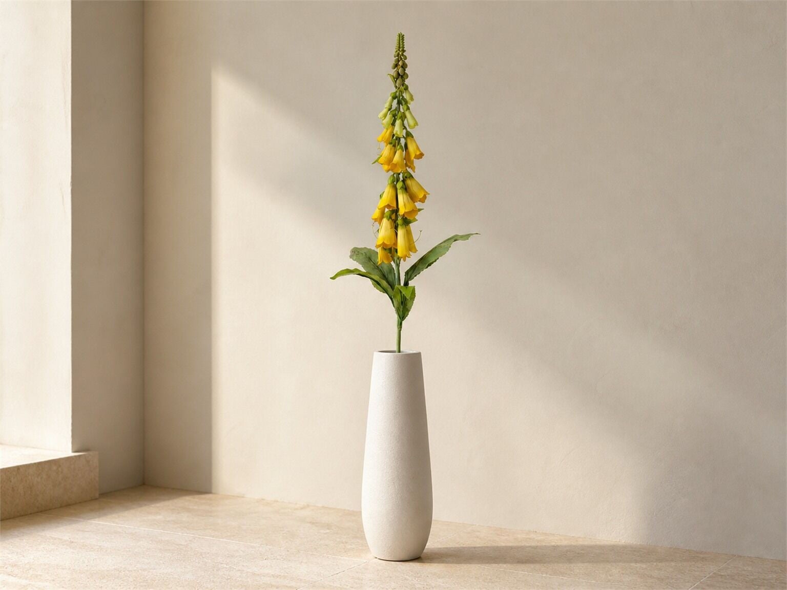 Sarı Yapay Çiçek Dalı - 90 cm | Uzun Vazo Çiçeği