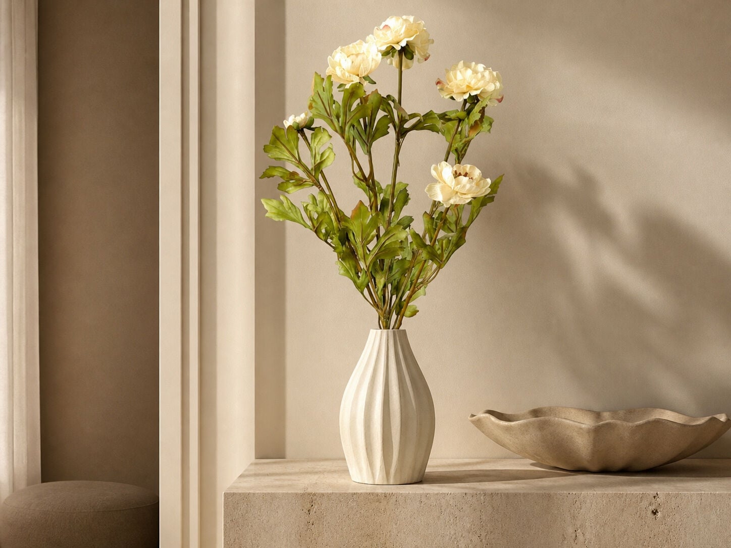 Yapay Şakayık Demeti 60 cm Krem