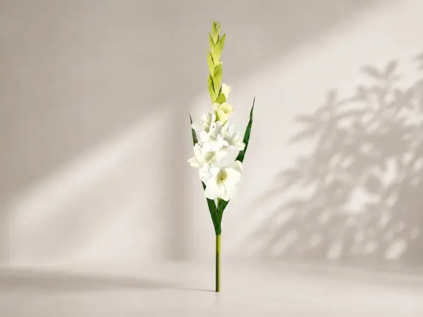 Yapay Çiçek Glayöl Bahar Dalı Beyaz 100 cm