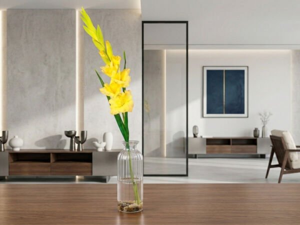 Yapay Sarı Glayör Bahar Dalı - 100 cm Dekoratif Lüks Çiçek