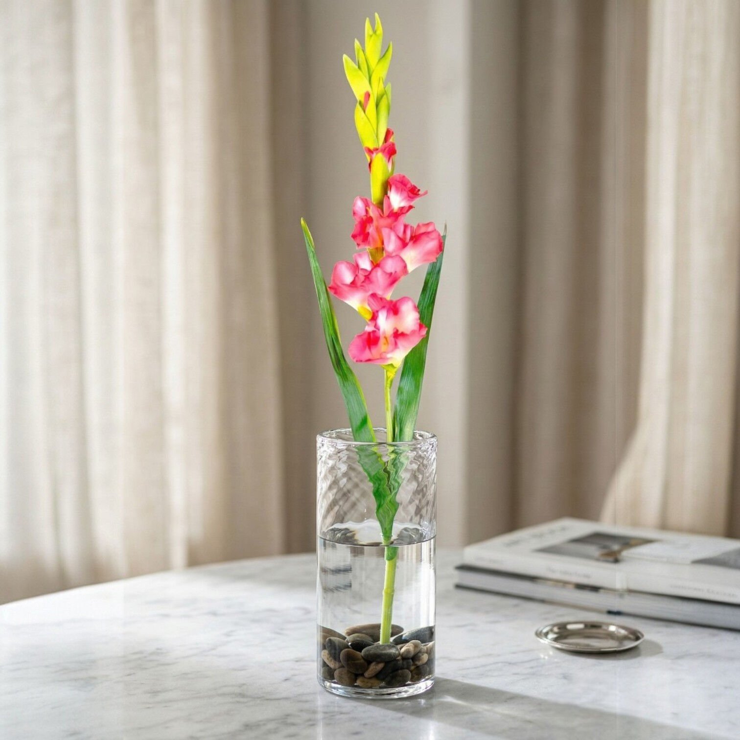 Yapay Pembe Glayör Bahar Dalı - 100 cm Dekoratif Lüks Çiçek