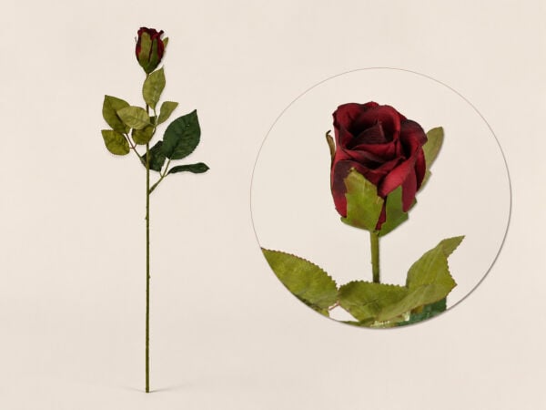 Yapay Gül Tek Dal 55 cm Kırmızı
