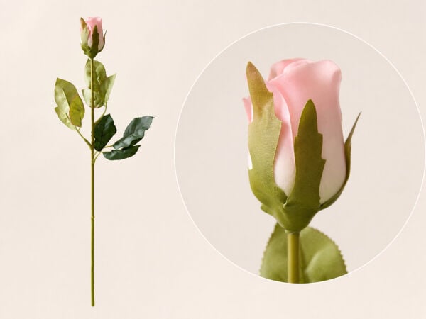 Yapay Gül Tek Dal 55 cm Açık Pembe