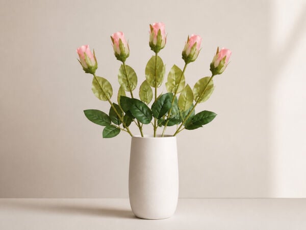 Yapay Gül Tek Dal 55 cm Açık Pembe