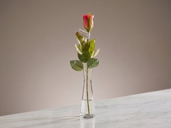 Pembe Yapay Gül Dalı 55 cm